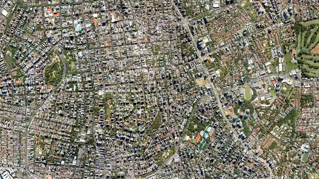 Vista aérea ampliada do bairro, Bela Vista, Porto Alegre