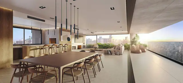 Sala integrada com vista panorâmica, Bela Vista, Porto Alegre
