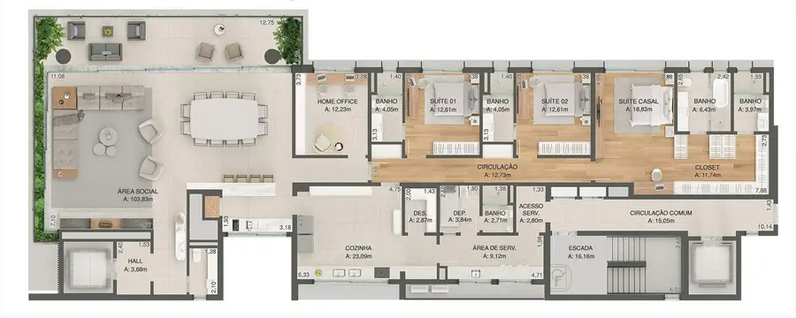 Torre Ronald de Carvalho, 315 m², Bela Vista, Porto Alegre
